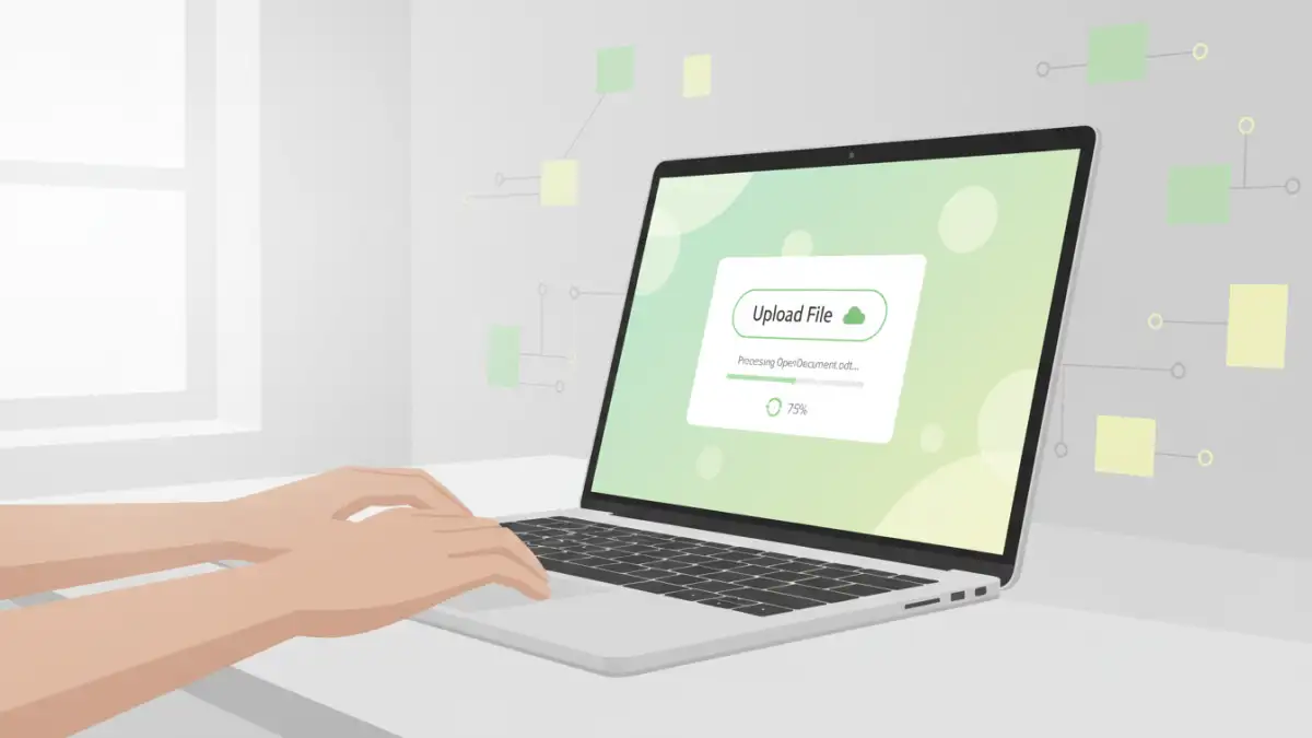 open document password removal tools - User interface of an online tool for removing passwords from OpenDocument files