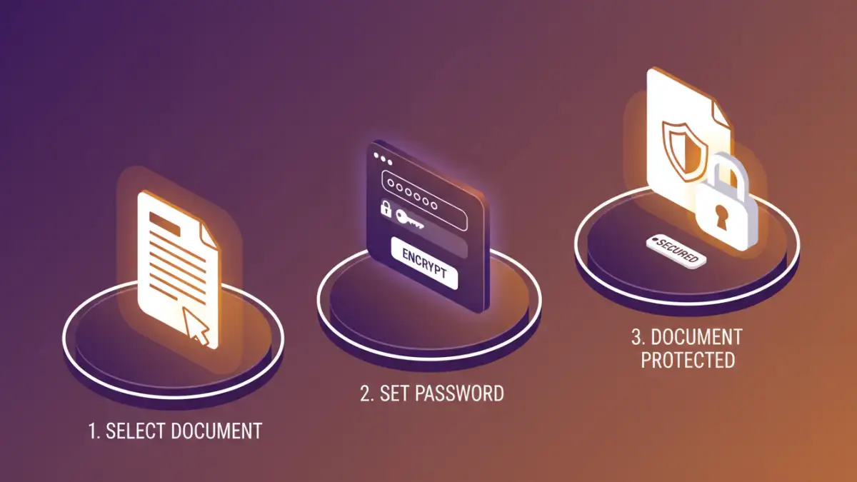 password protect documents password protect documents - Step-by-step infographic for password protecting a document