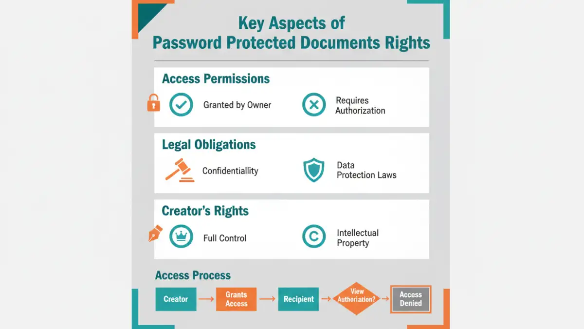 Infographic explaining key aspects of password protected documents rights