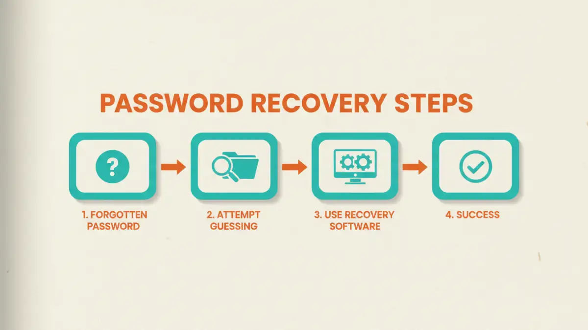 password protected file Infographic detailing steps for password protected file recovery