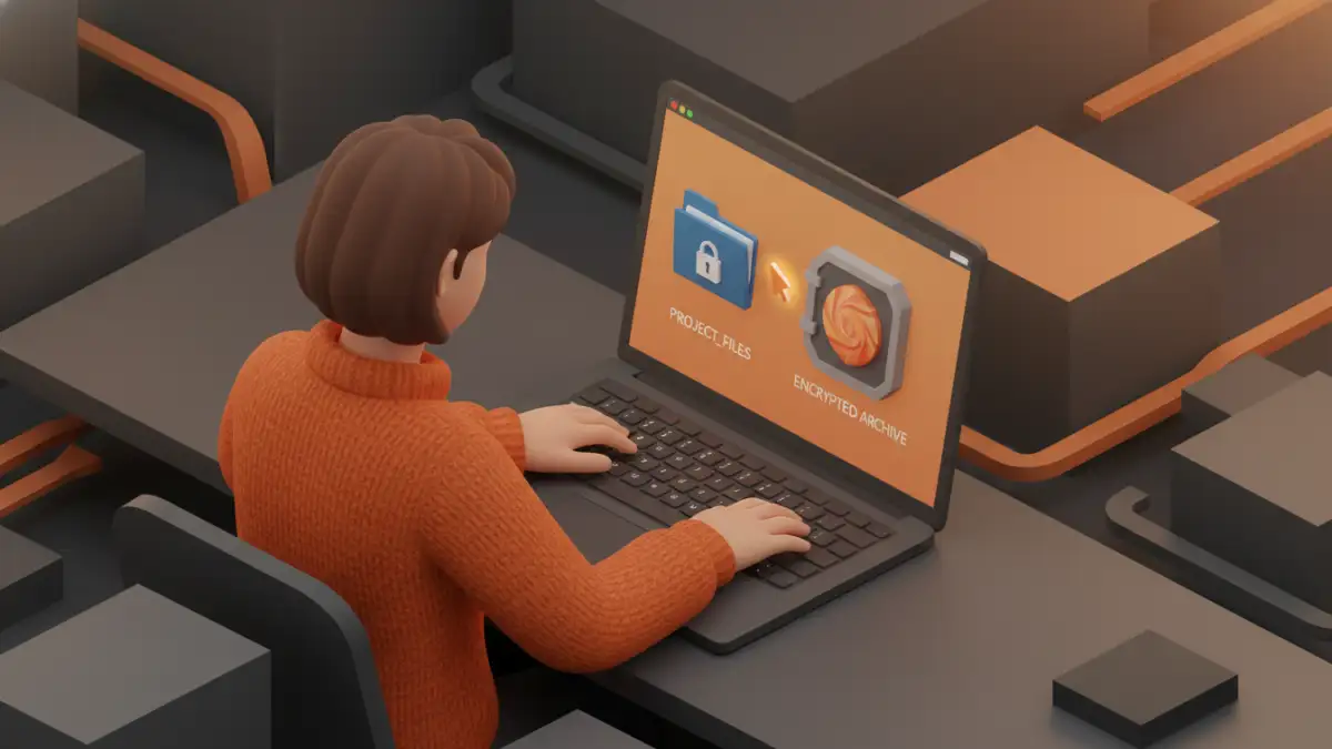 password protecting document files - User interface of encryption software for protecting sensitive document files