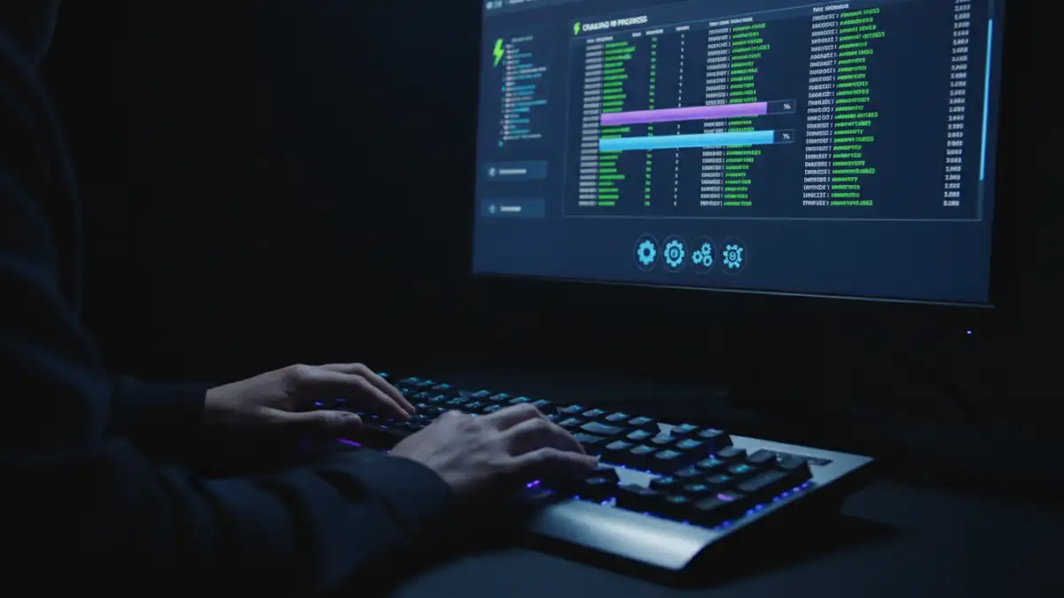 password recovery tool security - A desktop password cracking tool running a brute-force attack on a file