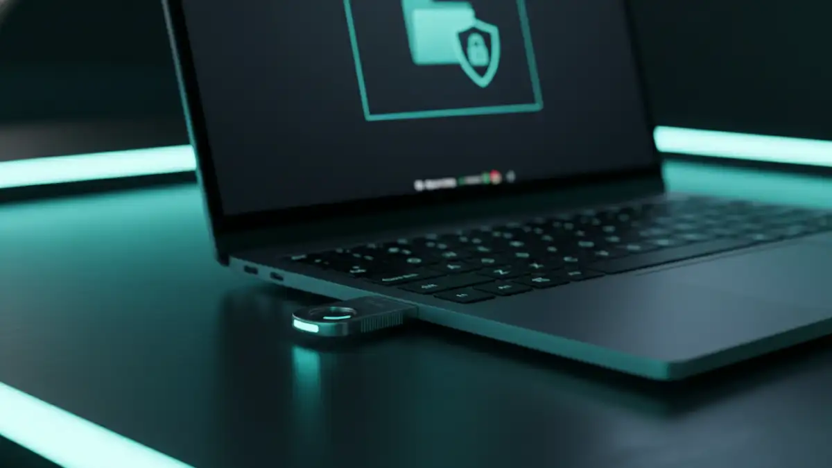 passwordless document security - A hardware security key (FIDO2 for files) providing physical security for digital documents.