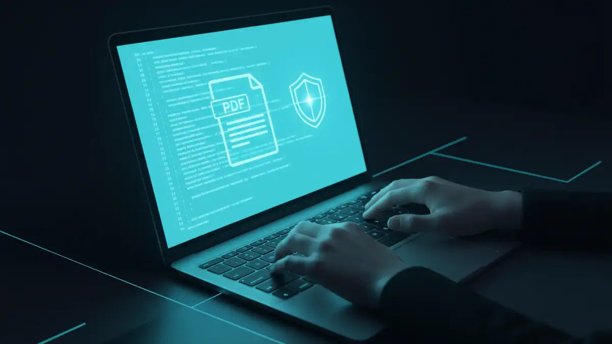 Developer implementing secure PDF encryption API