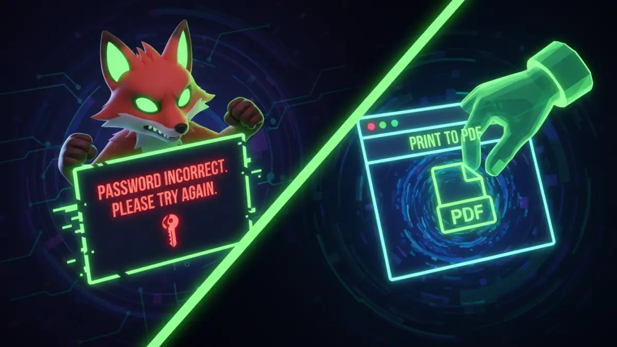 pdf password issues - A visual comparison of a user facing a PDF password error and finding a solution