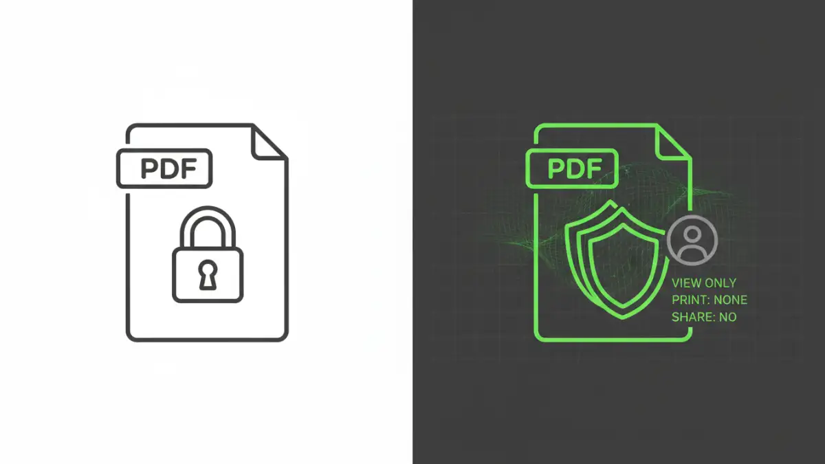 pdf password protection pdf password protection - Comparison of basic password protection versus advanced DRM for PDF security.