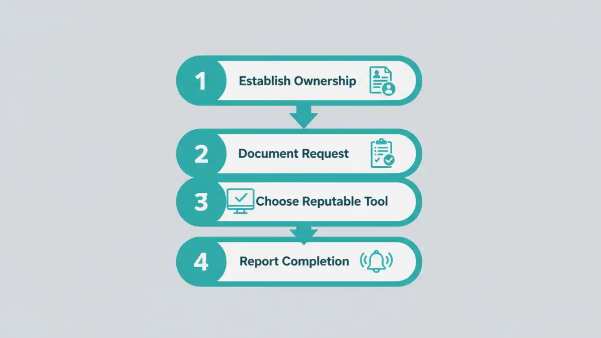 pdf password recovery ethics - A flowchart outlining the four steps for the responsible use of password recovery tools.