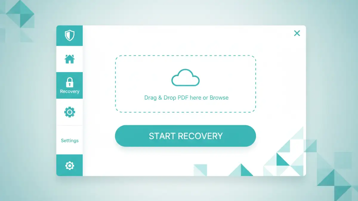 User-friendly interface of a PDF password recovery tool