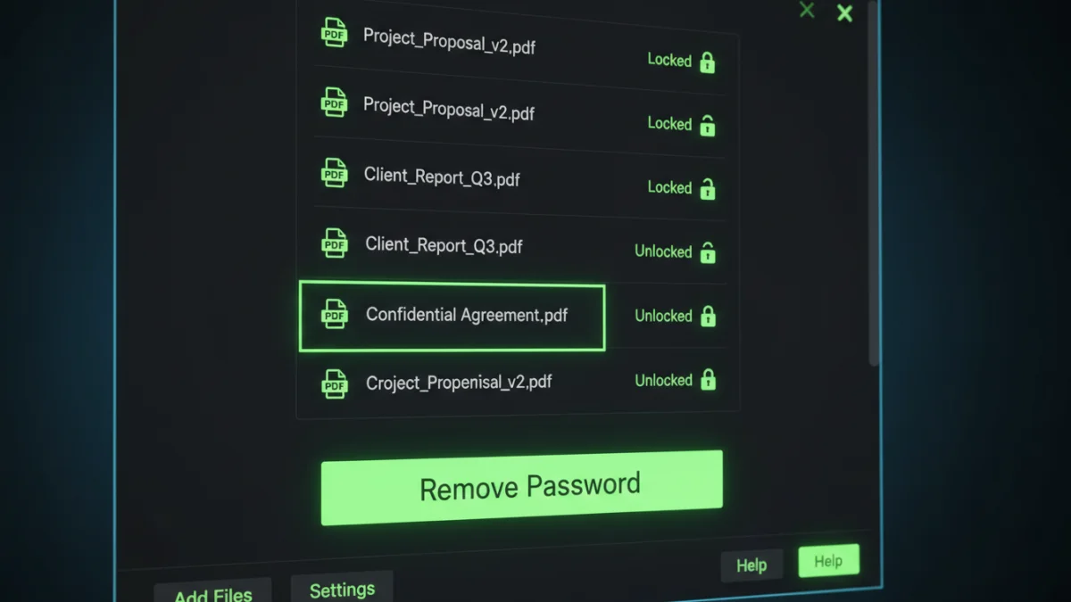 pdf password remover windows download now - Example of a dedicated PDF password remover software for Windows.
