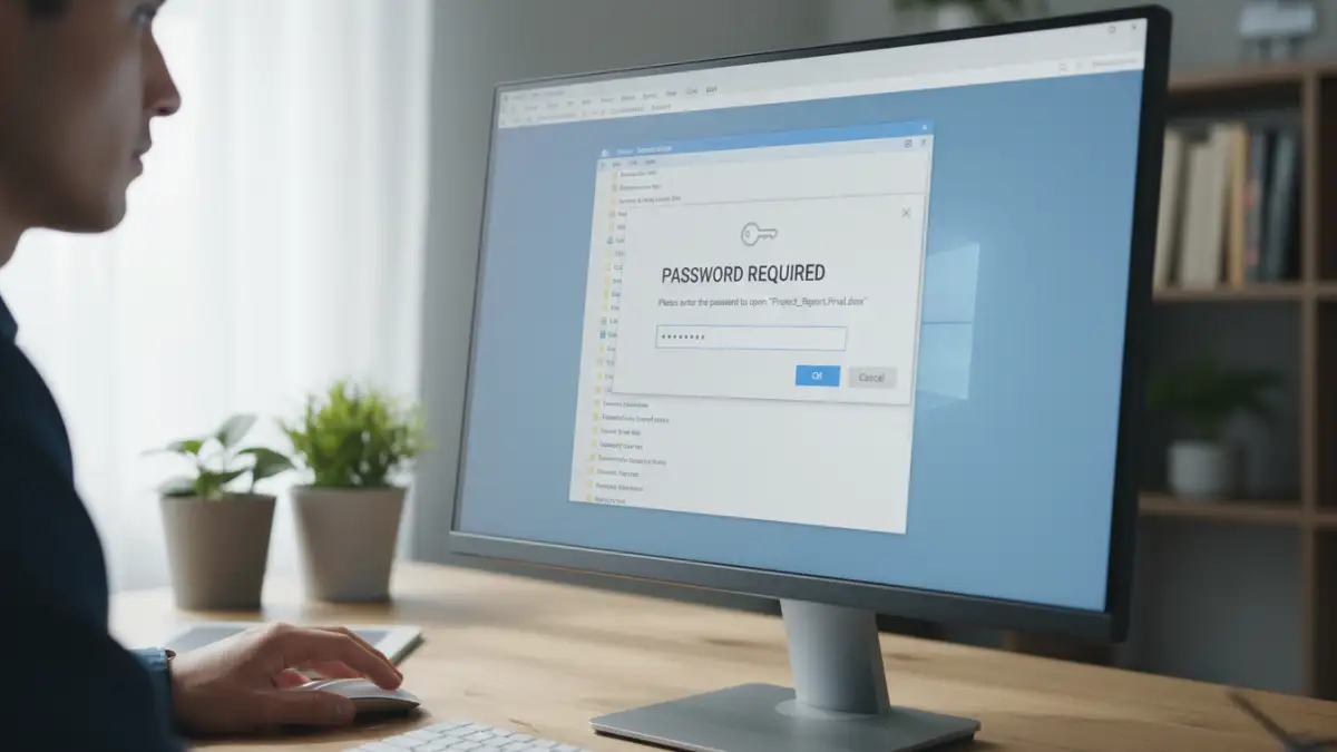 pdf password security - User applying password protection to a document file