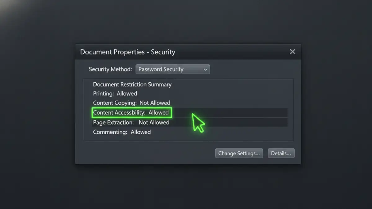 pdf security for artists pdf security for artists - A close-up of PDF security settings to disable content copying for artist file encryption.