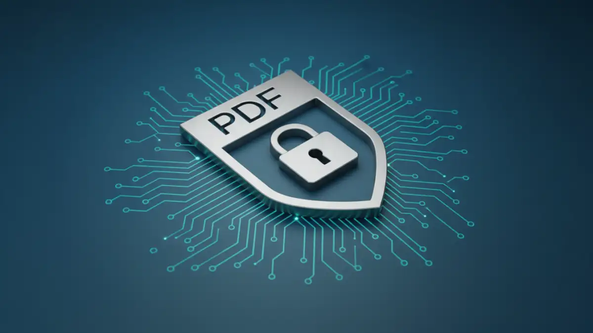 pdf security litigation - Professional featured image showing a locked PDF icon representing PDF security for litigation