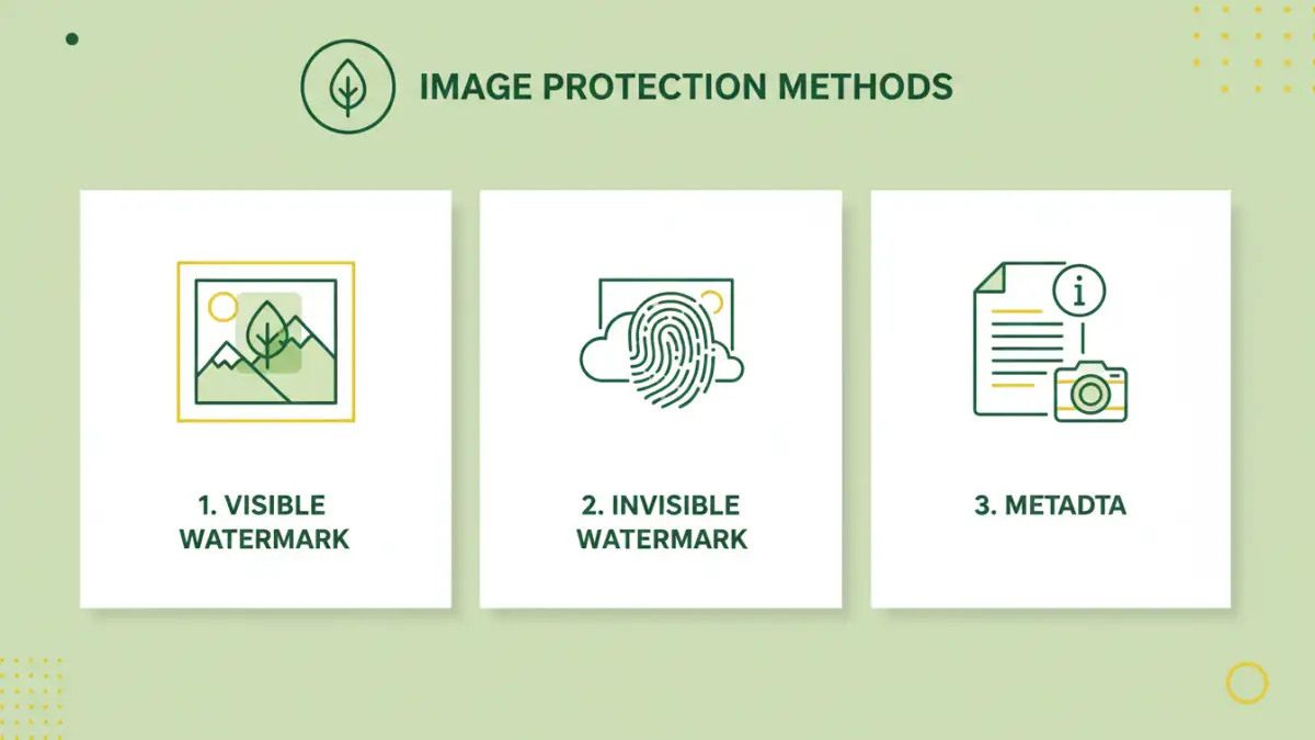 prevent image theft - Infographic detailing different methods for image piracy prevention.