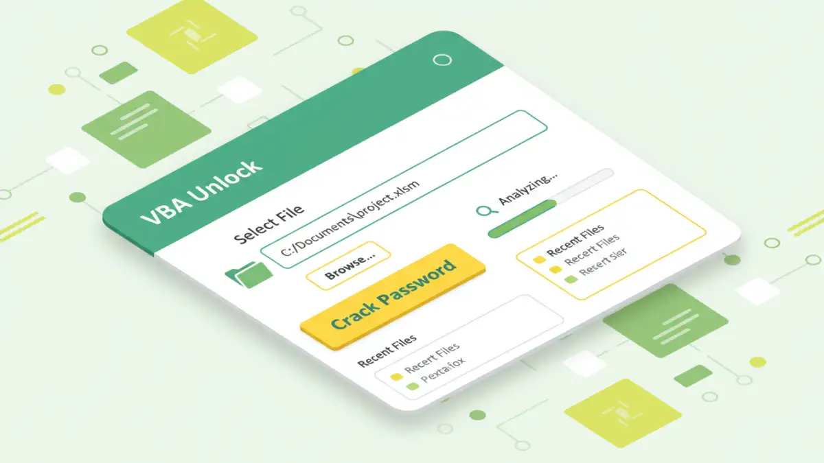 recover vba project password - Example of a software tool used to unlock VBA projects automatically