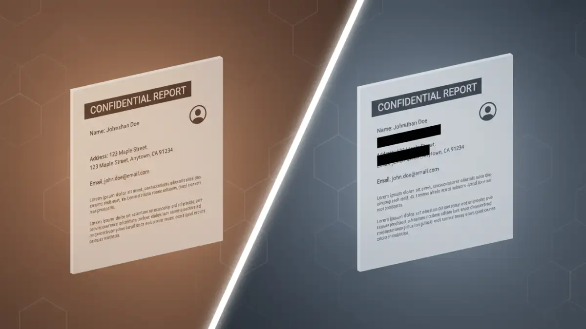 redact sensitive pdf data - Example of before and after redacting sensitive PDF data