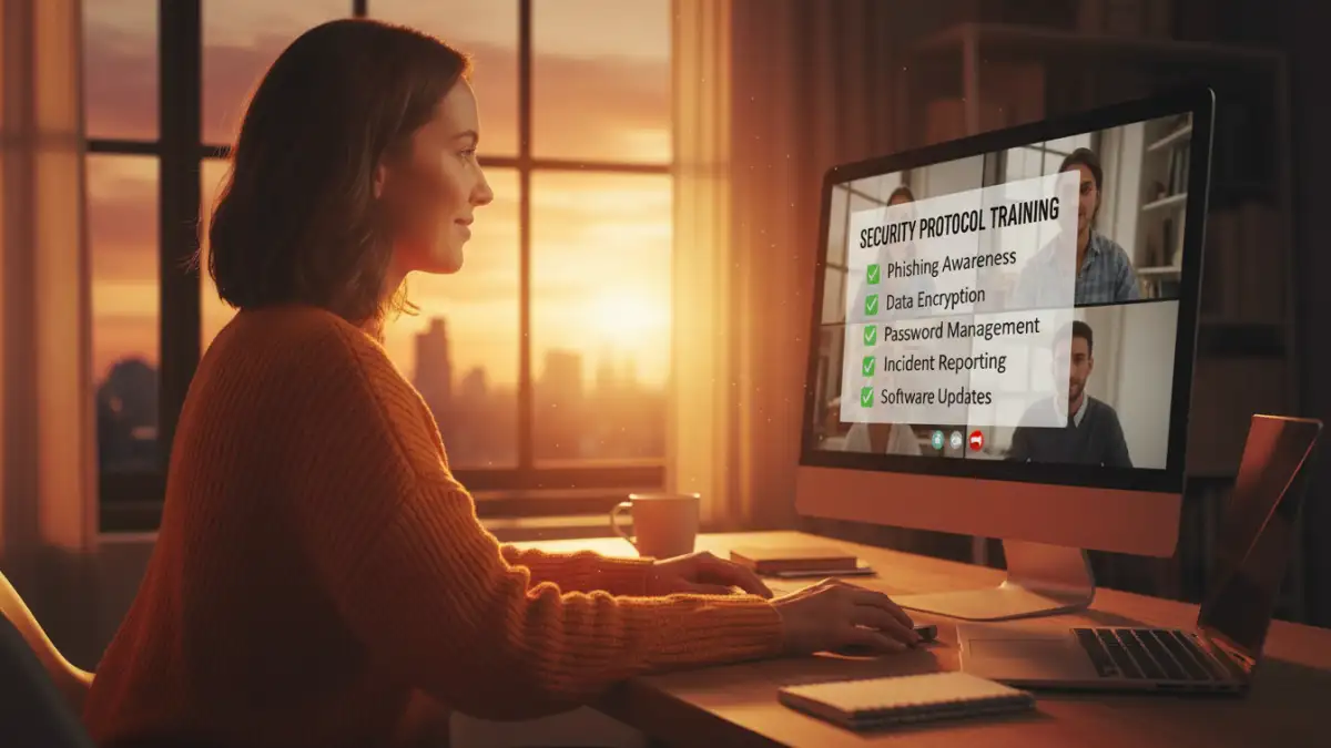 remote document security remote document security - A remote worker applying their security training in a real-world work from home scenario.