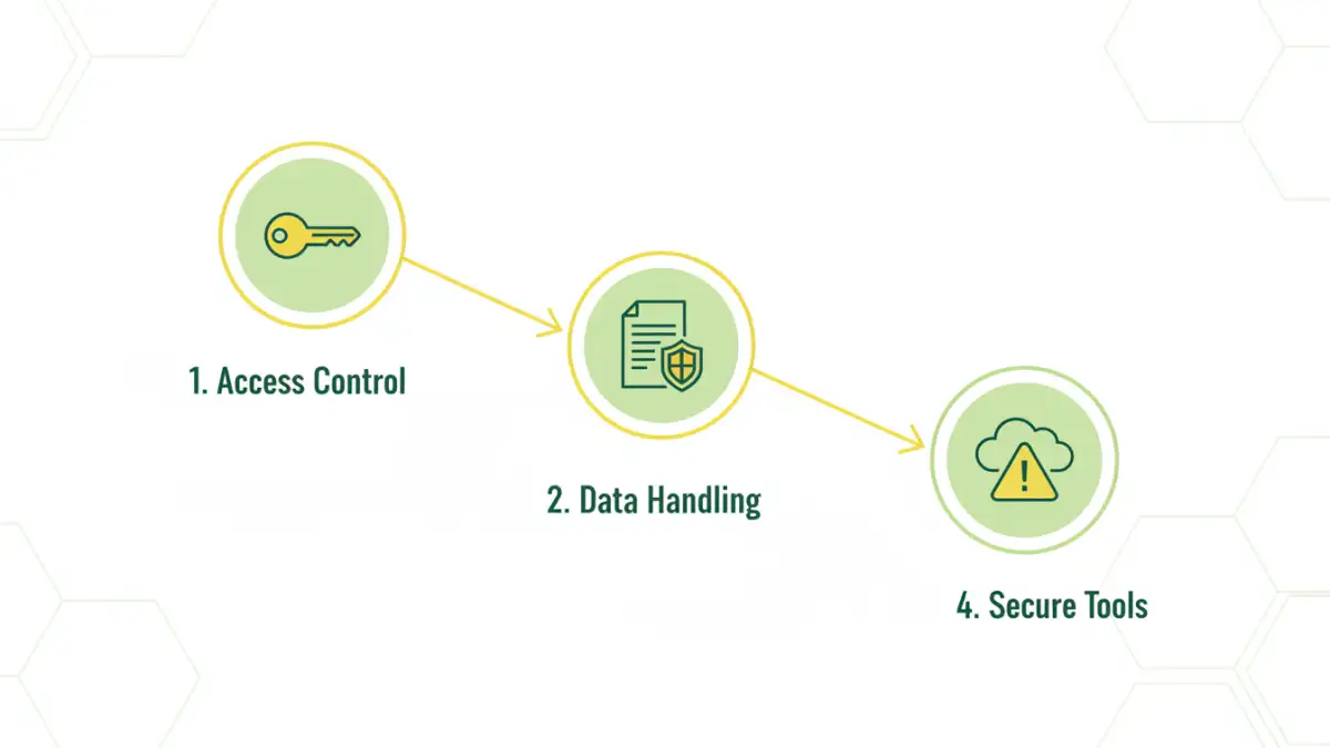 remote document security remote document security - Infographic showing the four essential pillars of security training for remote teams.