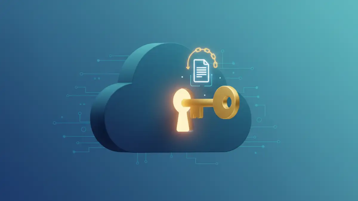remove password cloud files - Illustration of cloud storage with a file being unlocked