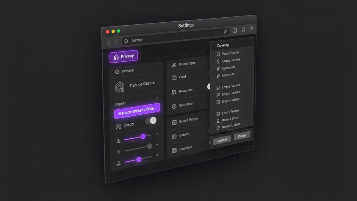 safari pdf viewer safari pdf viewer - Safari settings showing options to clear cache and manage website data
