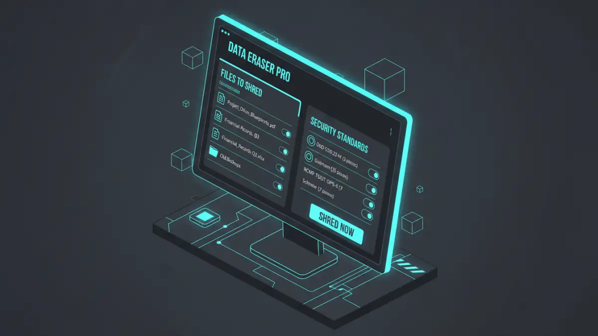 secure document deletion - A computer screen showing the interface of a data destruction tool.
