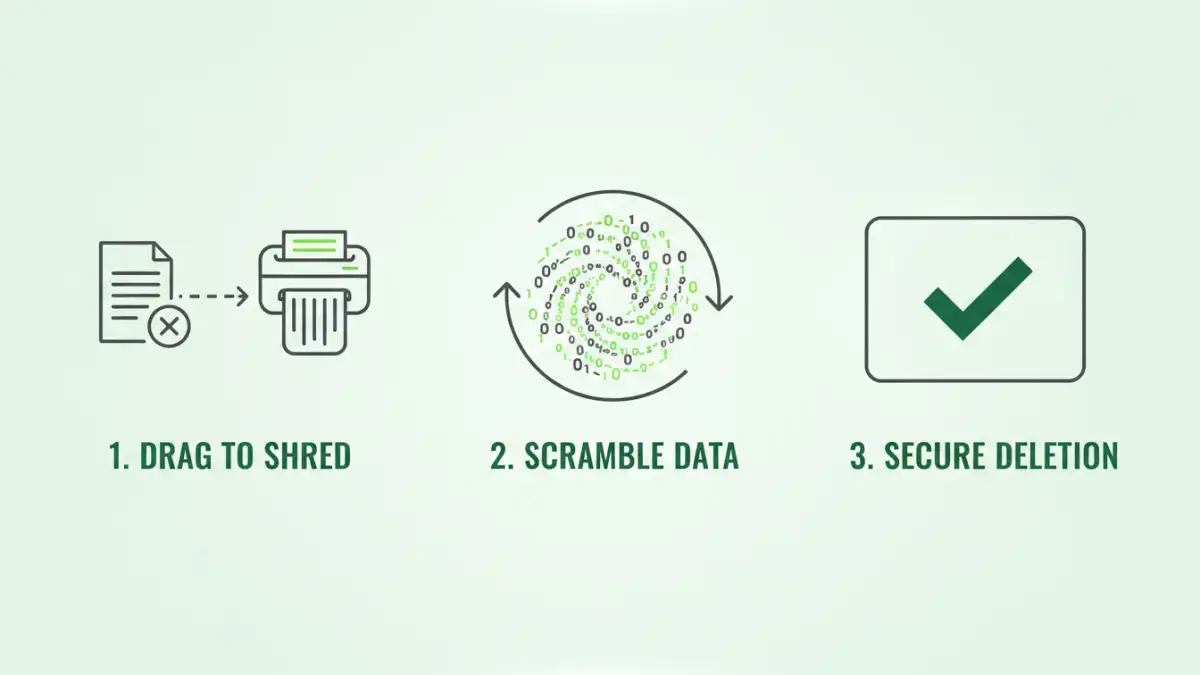 Infographic explaining the process of secure document deletion.