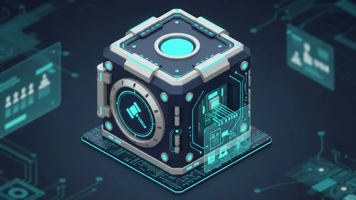 secure document encryption - A secure digital vault symbolizing a law firm's commitment to client data protection through encryption.