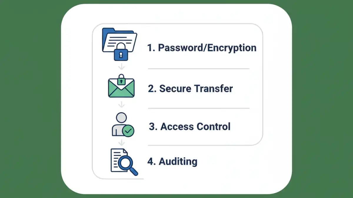 secure document handling Infographic illustrating the key steps for secure document handling