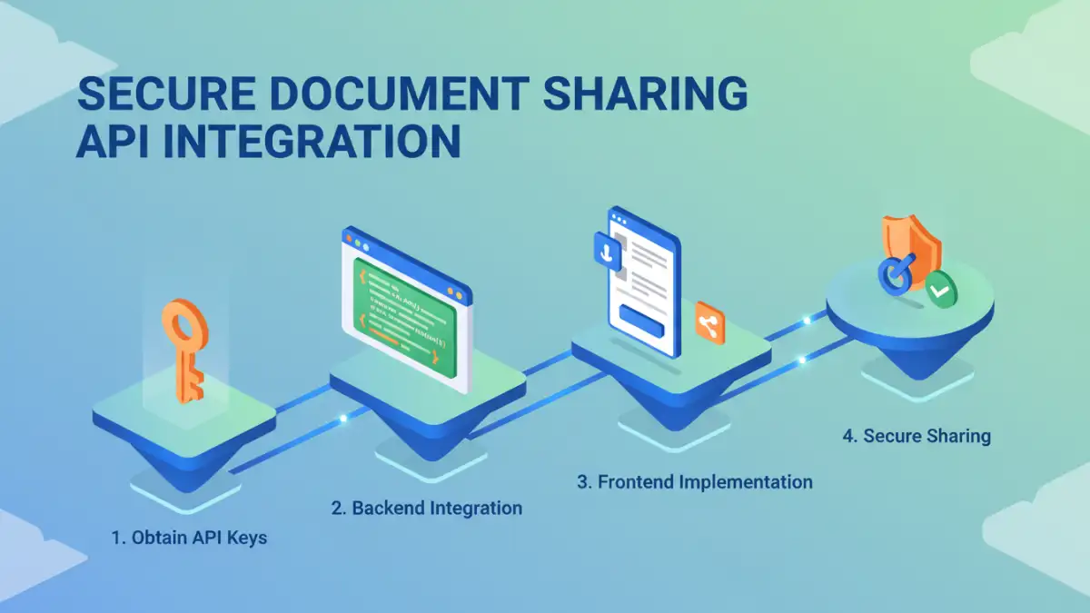 secure document sharing api Infographic detailing the steps for secure document sharing API integration