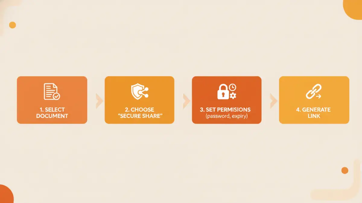 Secure Document Sharing Updates - Step by Step Infographic