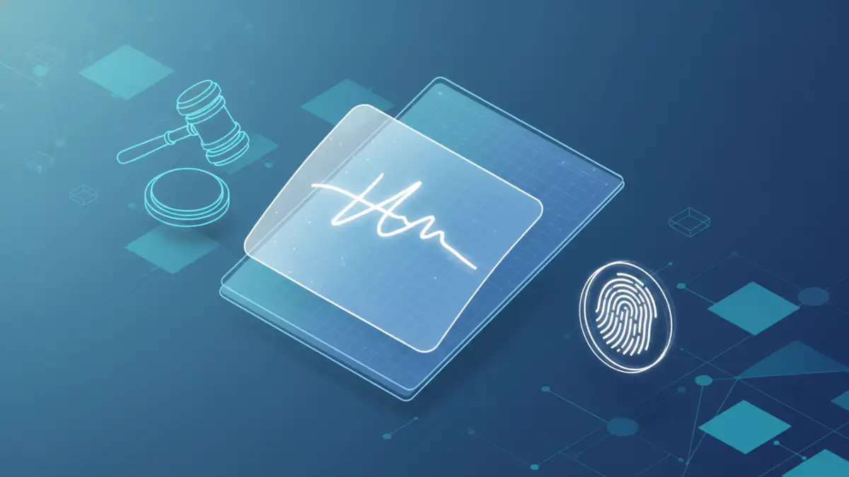 secure document signature apps - A secure digital document with an electronic signature protected by multiple layers of security, representing the safety of e-signature apps.