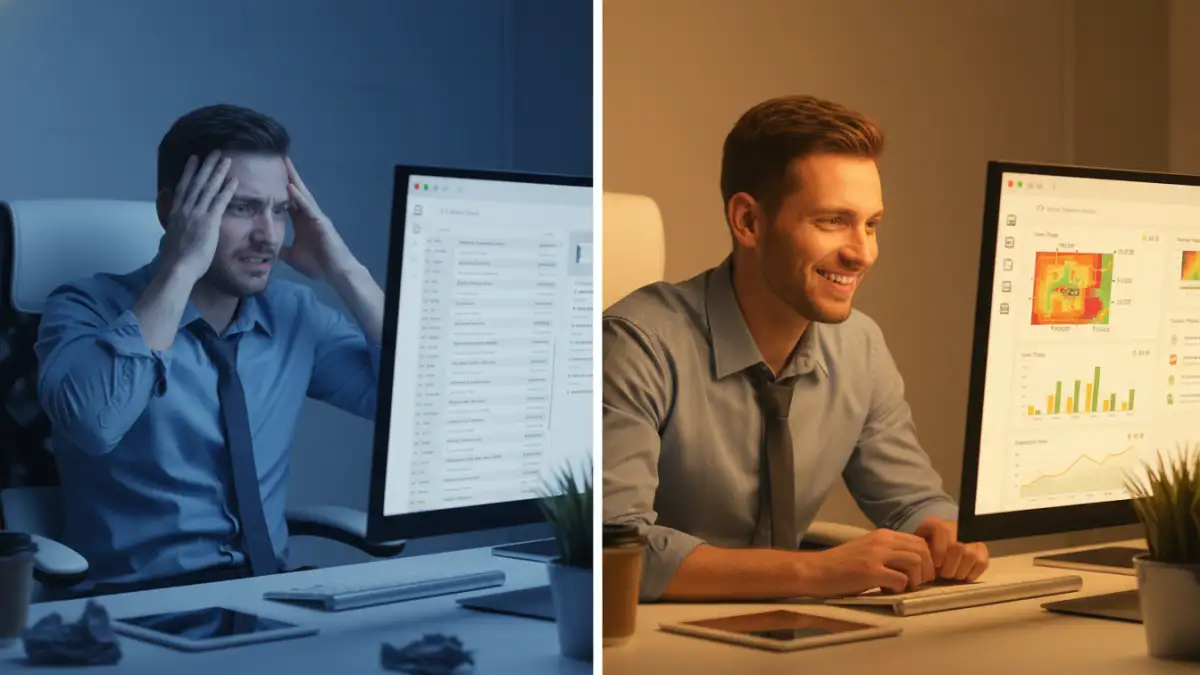 secure document tracking - A before-and-after comparison showing the benefits of confidential file analytics.