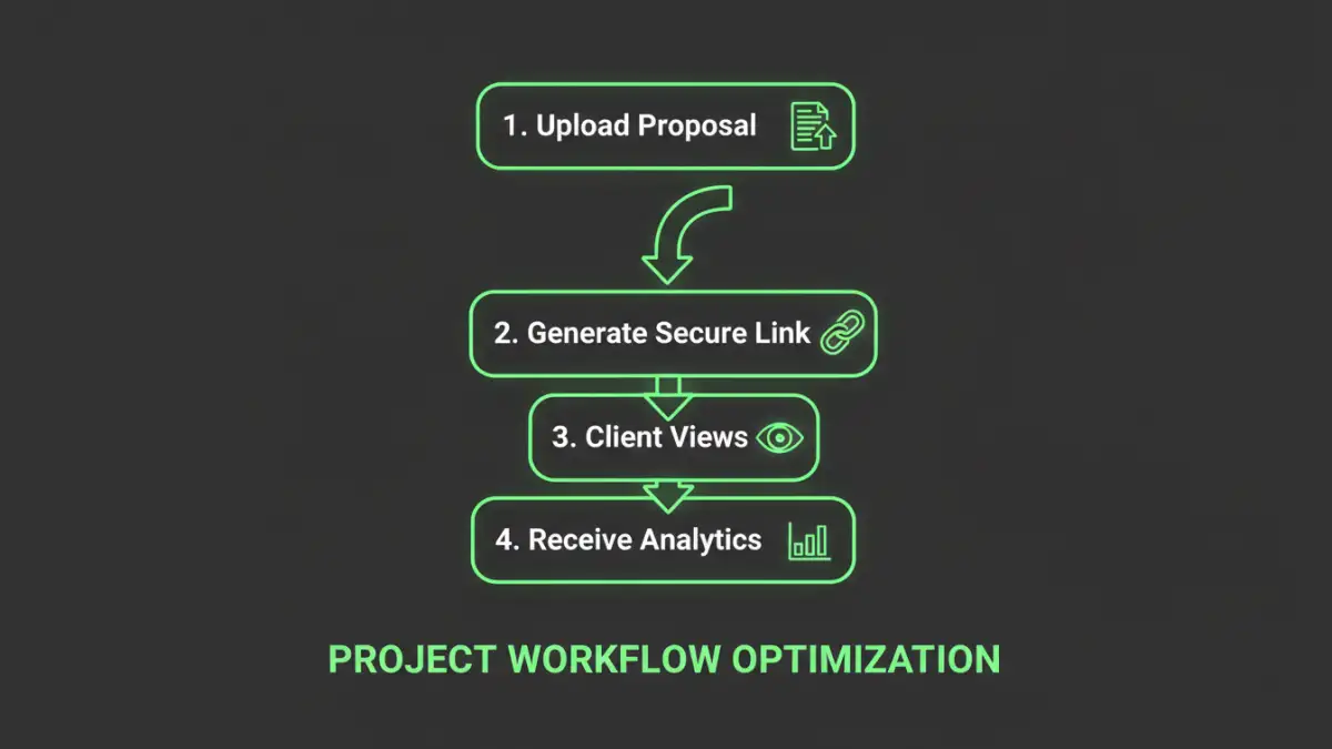 secure document tracking - Infographic showing the four steps of a secure document sharing process.