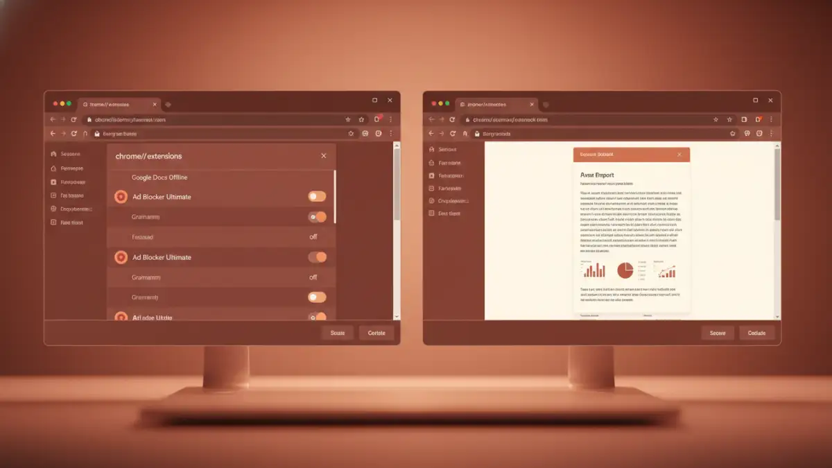 secure document view errors secure document view errors - A before-and-after image showing how to disable browser extensions to fix a document loading issue.