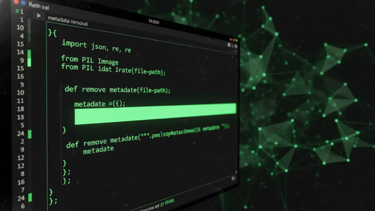 secure document workflows secure document workflows - A Python script for a metadata scrubbing script shown in a code editor.