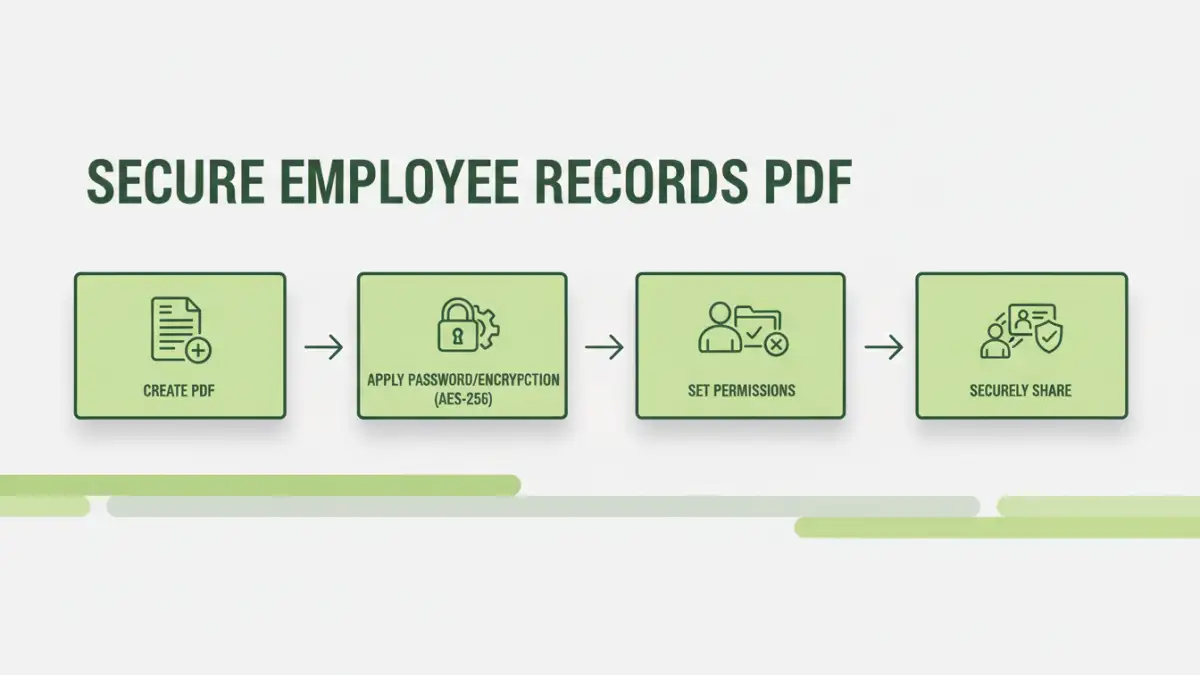 Infographic showing steps for secure employee records PDF