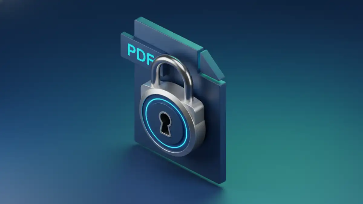 Secure file sharing PDF with password protection icon