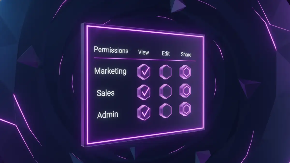 Screenshot simulation of setting secure file sharing permissions for different user roles
