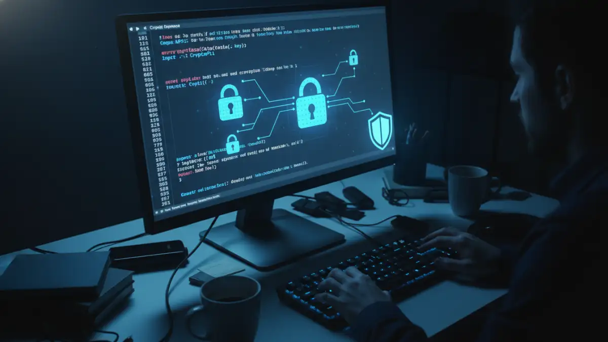 A software engineer implementing technical safeguards for secure file sharing regulations.