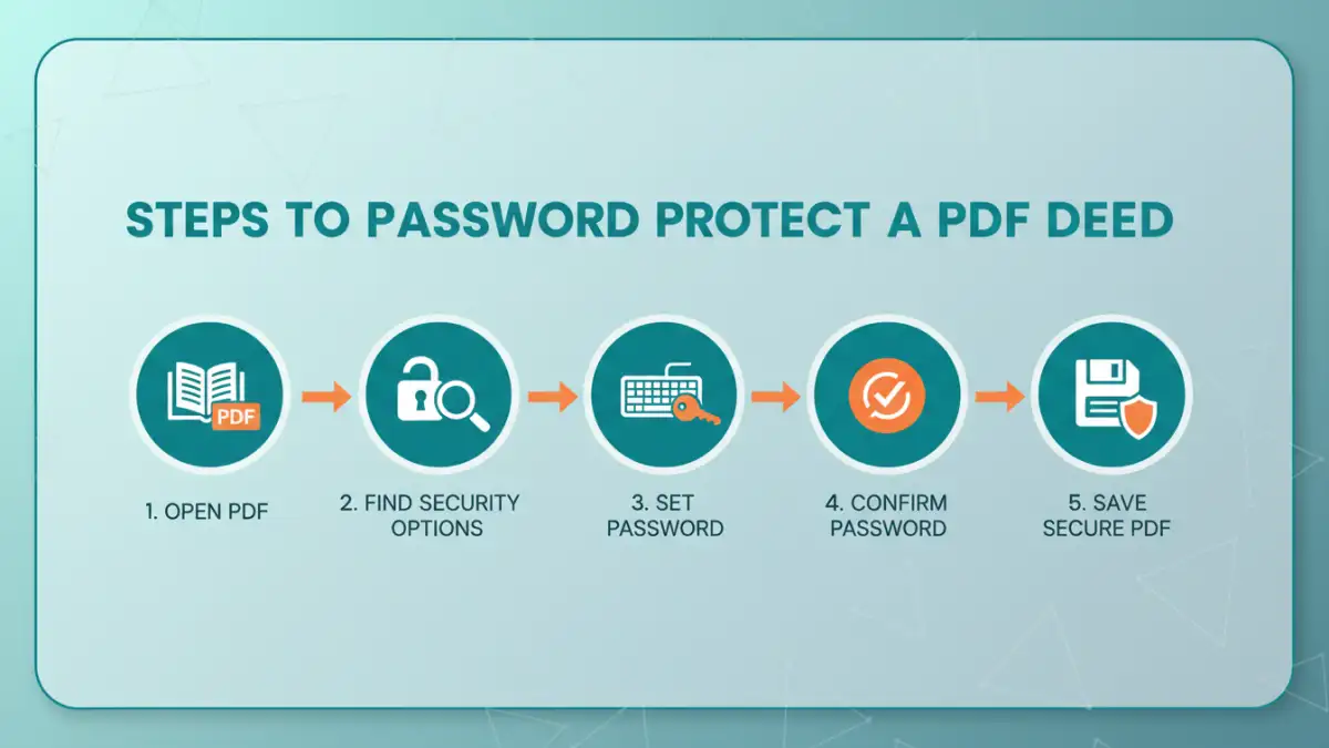 secure real estate deeds pdf - Infographic: Step-by-step guide to password protecting real estate deeds PDFs