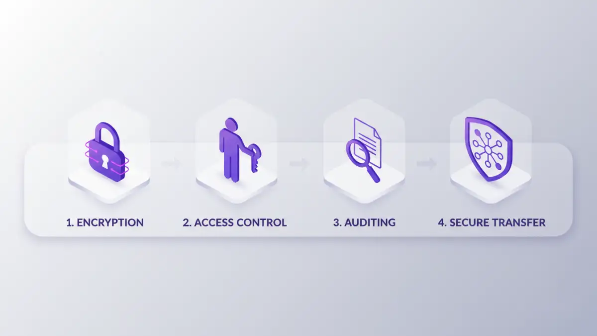 secure shared project files secure shared project files - Infographic detailing layered security for shared project files