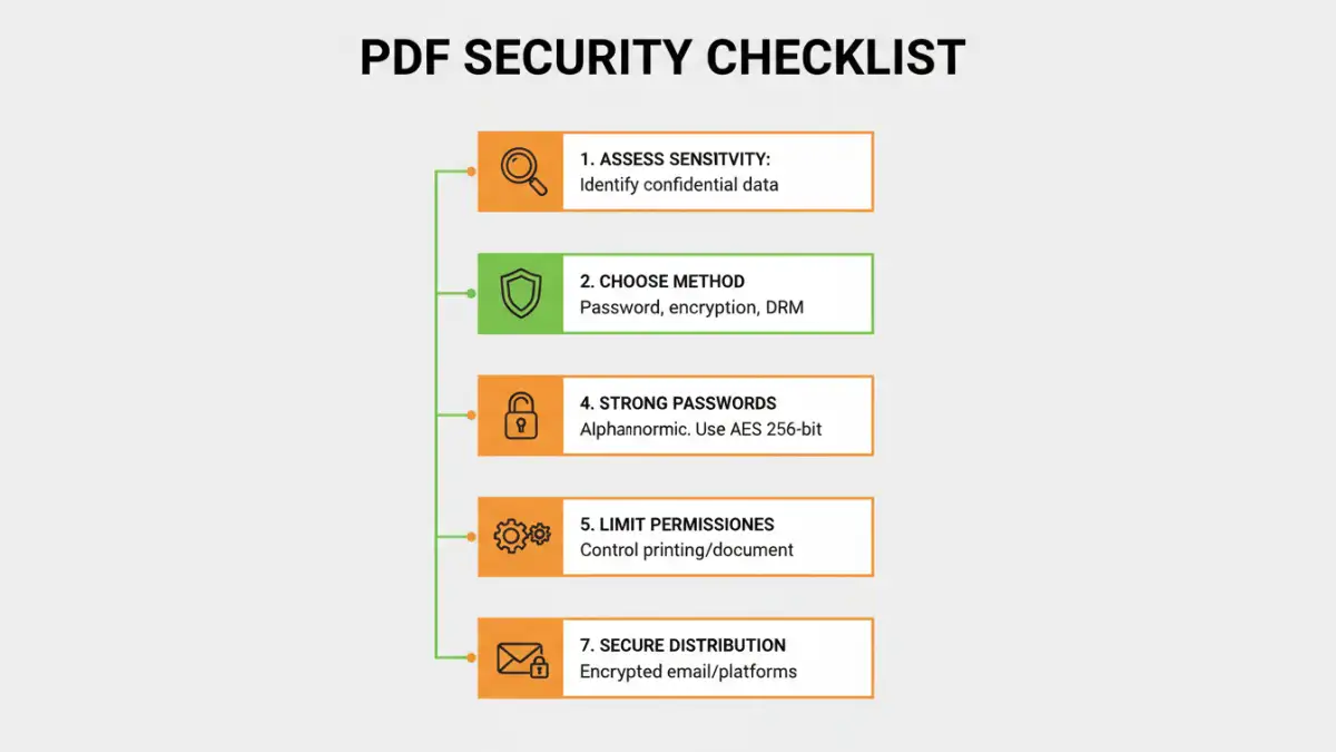 Infographic checklist for securing PDF documents