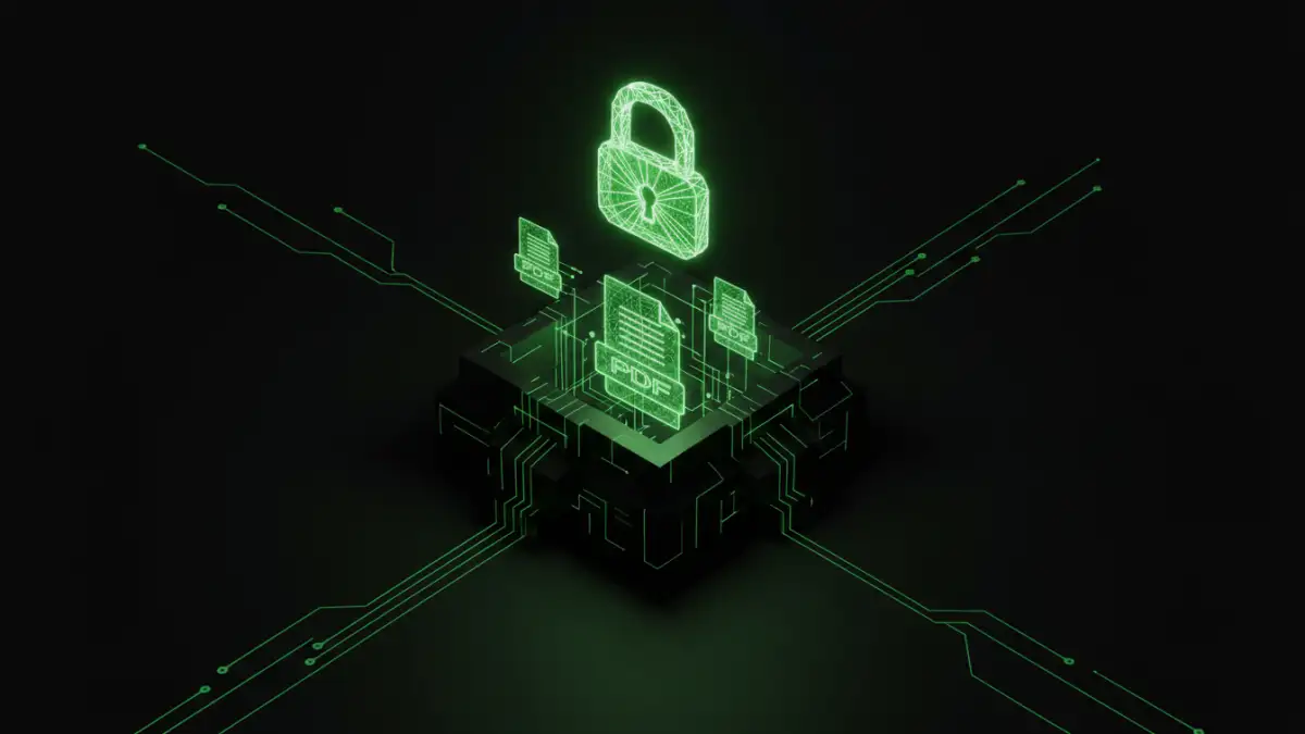 sensitive pdf encryption sensitive pdf encryption - Digital vault concept protecting sensitive documents including PDFs