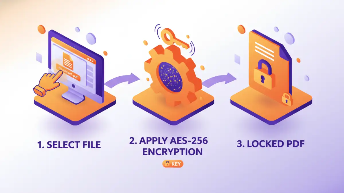sensitive pdf encryption sensitive pdf encryption - Infographic detailing the steps involved in PDF encryption