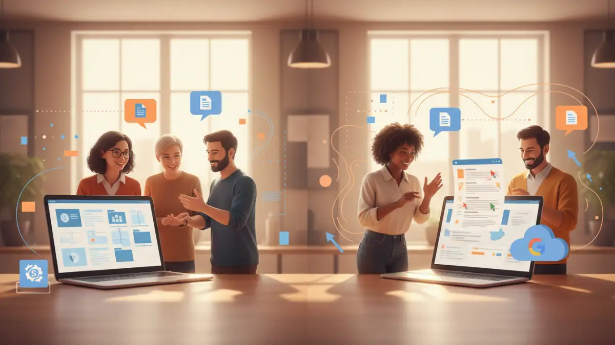 sharepoint vs google workspace - Team collaboration with documents using modern cloud platforms
