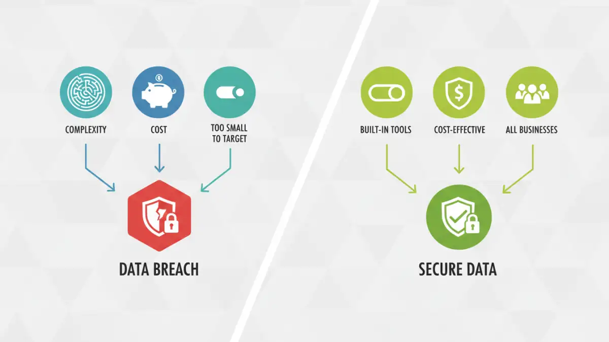small business file encryption small business file encryption - An infographic comparing the common myths about SMB data security with practical, effective solutions.