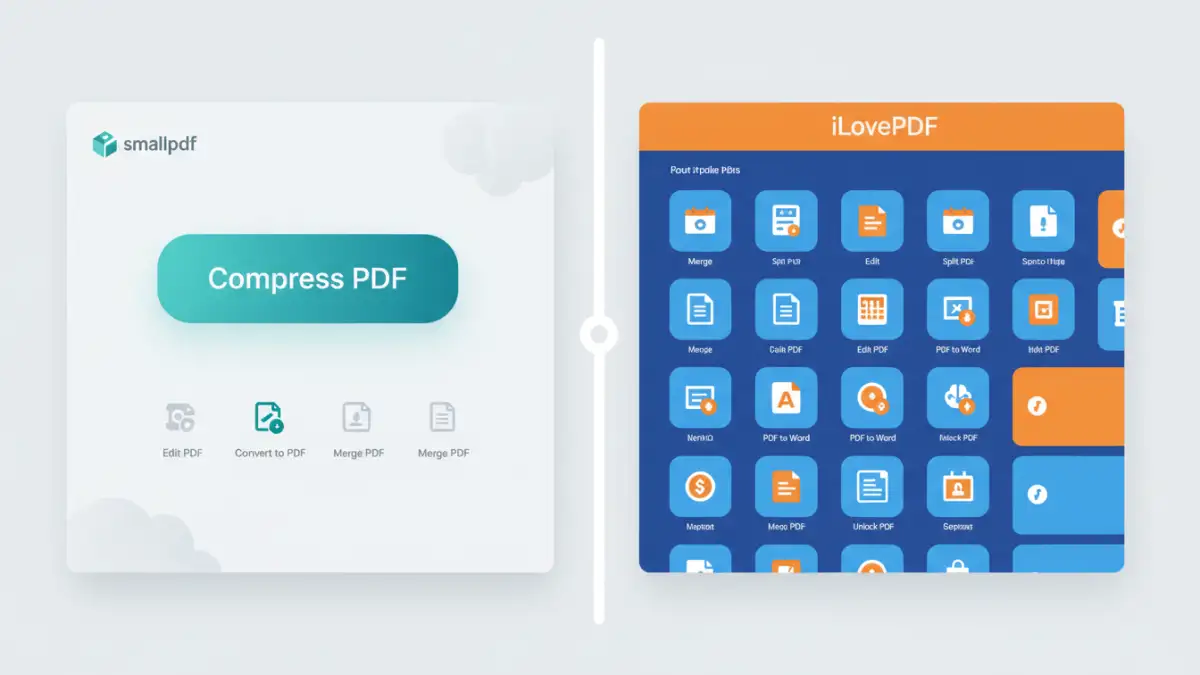 smallpdf vs ilovepdf Smallpdf vs iLovePDF interface comparison
