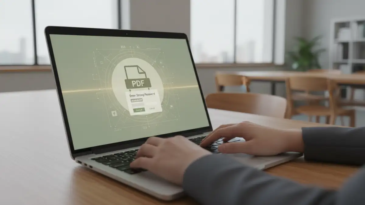 strong pdf encryption strong pdf encryption - Startup team member securely sharing an encrypted PDF document