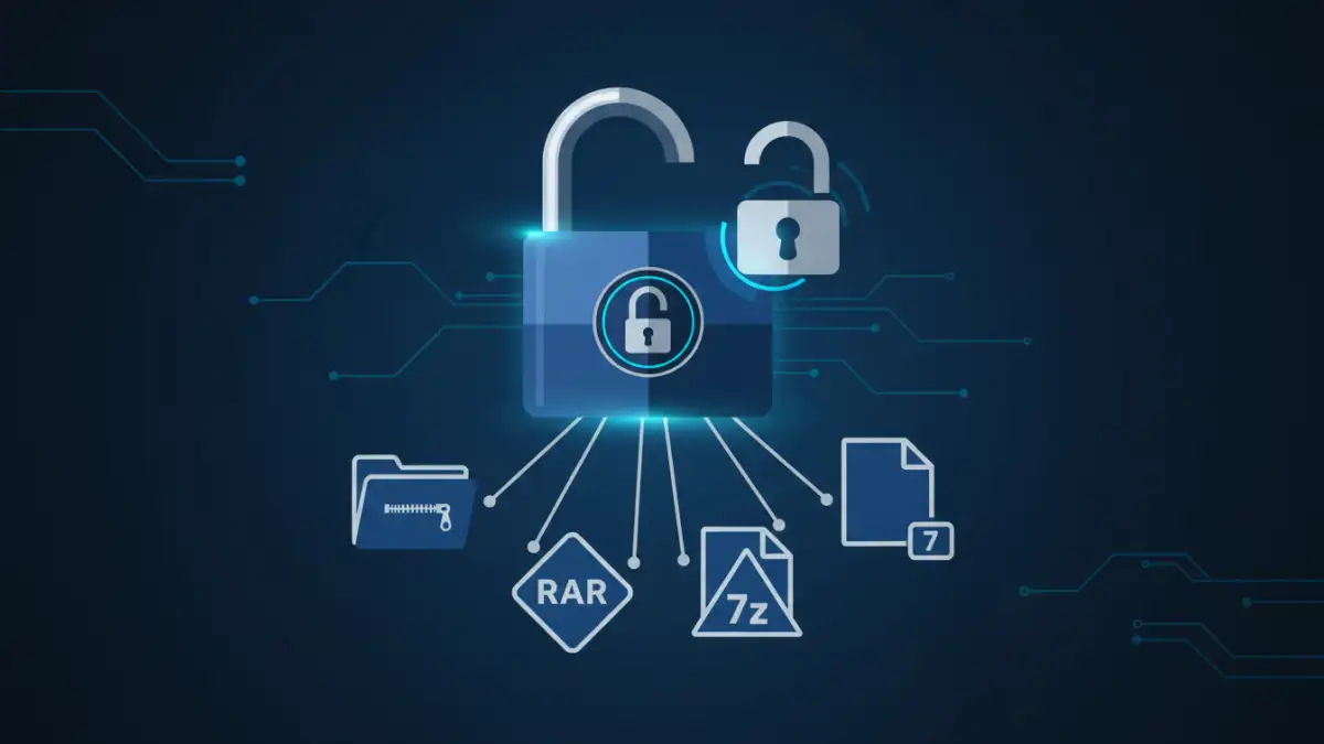 unlock archive files - Unlocking password protected archive files with a secure digital lock