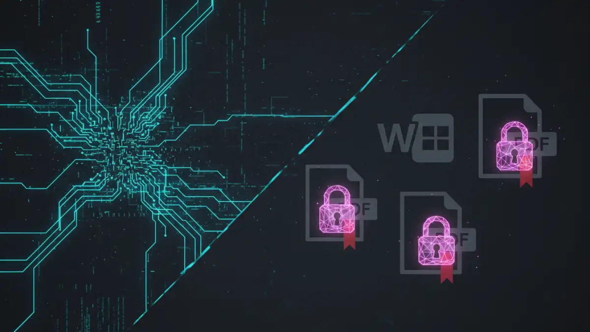 unlock document encryption - A visual representation of different encryption algorithms protecting various document types.