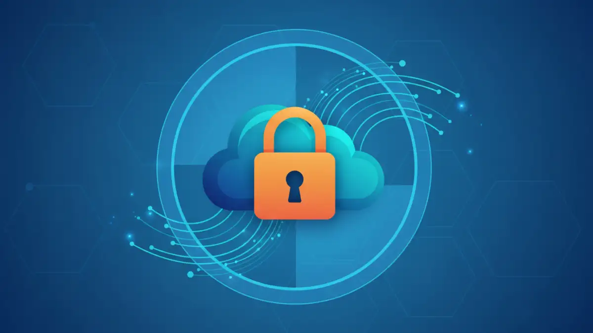 unlock encrypted documents - Illustration of a secure lock on a cloud symbol, symbolizing unlocking encrypted documents online
